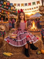 Vestido Marie Junino Luxo Xadrez Maria Helena