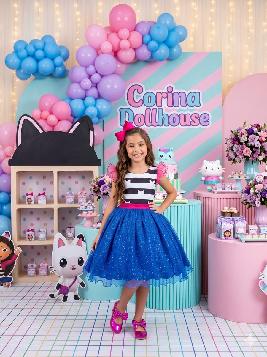 Vestido Mini Miss Temático Casinha de Bonecas Mágica