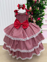 Vestido Marie Junino Luxo Xadrez Maria Helena