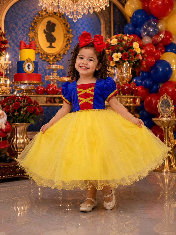 Vestido Menina Bonita Tematico Princesa Maça