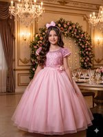 Vestido Mini Miss Longo Carol Rosa Bebe