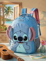 Mochila de Costa Stitch Orelhinhas Pelucia Azul