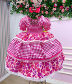 Vestido Junino Mimadine Luxo Viviane Pink