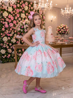 Vestido Mini Miss Lorena Florido Azul Bebe