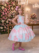 Vestido Mini Miss Lorena Florido Azul Bebe