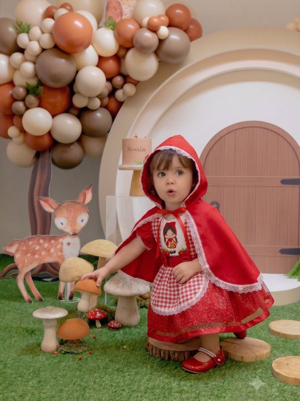 Romper/Vestido Princesa Belli Tematico Chapeuzinho Vermelho