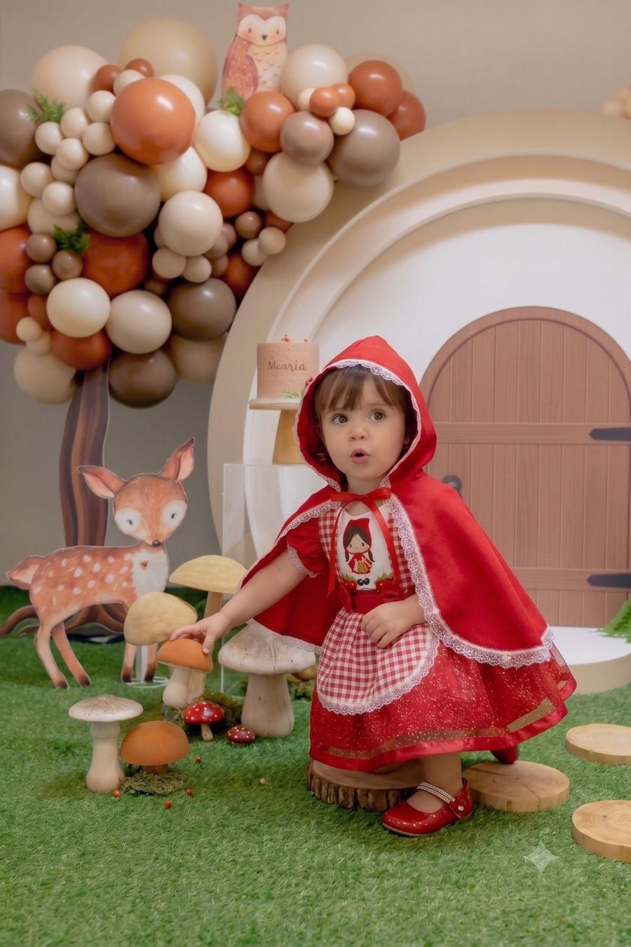 Romper/Vestido Princesa Belli Tematico Chapeuzinho Vermelho