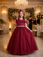 Vestido Banana Club Longo Doce Elegancia Marsala
