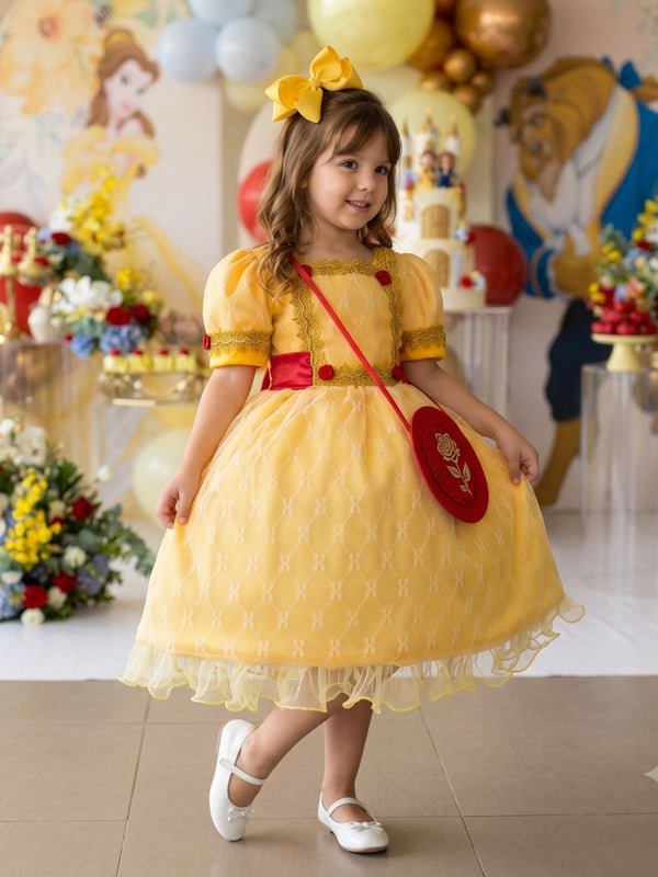 Fantasia Princesa Belli Doce Realeza Princesa Amarelo