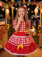 Vestido Junino Mimadine Luxo Beatriz Vermelho