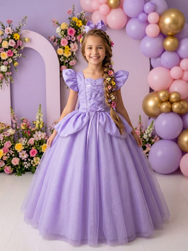 Fantasia/ Vestido Mini Miss Longo Princesa Lilas