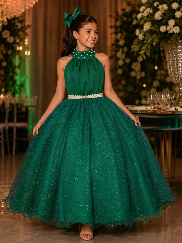 Vestido Banana Club Longo Âmbar Verde Bandeira