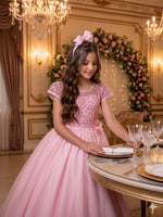 Vestido Mini Miss Longo Carol Rosa Bebe