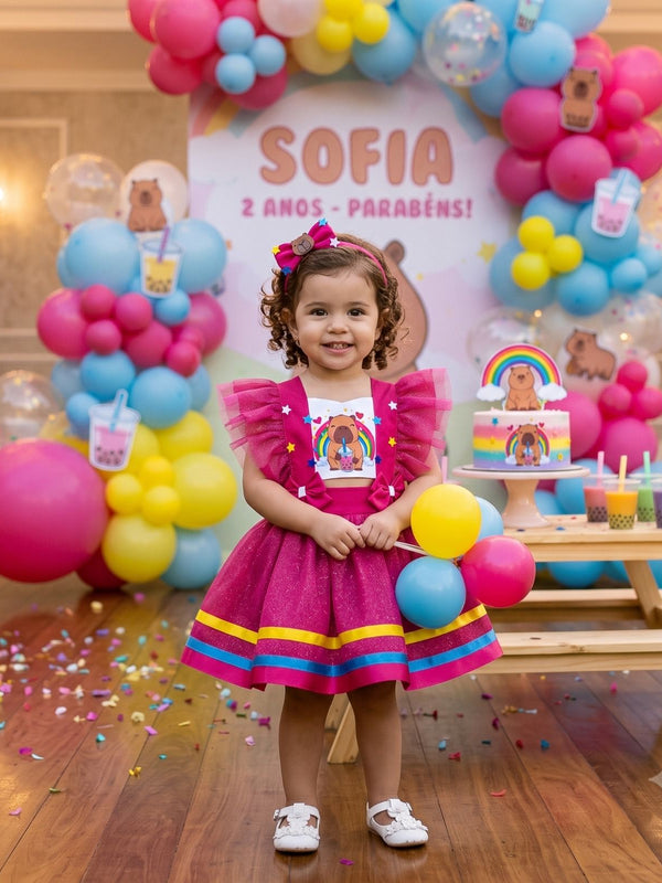 Macacão/Vestido Princesa Belli Temático Capivara