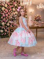 Vestido Mini Miss Lorena Florido Azul Bebe