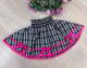 Saia Junina Adulta Xadrez Renda Pink