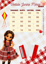 Vestido Marie Junino Luxo Xadrez Maria Clara