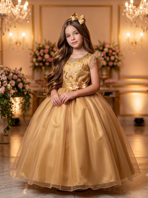 Vestido Mini Miss Longo Suzy Dourado