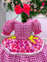 Vestido Junino Mimadine Luxo Viviane Pink