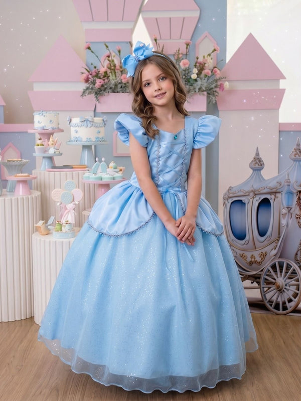 Fantasia/ Vestido Mini Miss Longo Princesa Azul