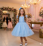 Vestido Infantil Menina Bonita Angelie Azul Bebe
