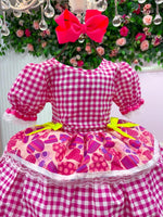 Vestido Junino Mimadine Luxo Viviane Pink