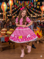 Vestido Junino Mimadine Luxo Viviane Pink