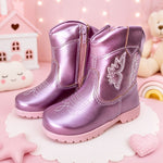 Bota/ Coturno Pitico Boiadeira Rosa Metalizado