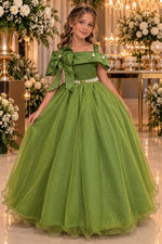 Vestido Banana Club Longo Doce Elegancia Verde Militar