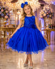 Vestido Juvenil Vila Lele Regata Flores Azul Royal