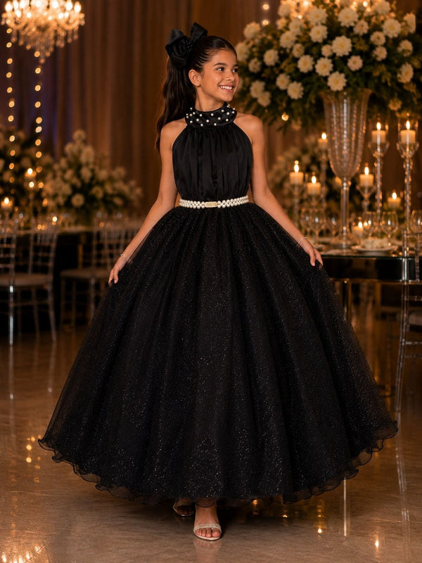 Vestido longo Banana Club Âmbar Preto