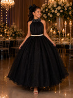 Vestido longo Banana Club Âmbar Preto