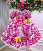 Vestido Junino Mimadine Luxo Viviane Pink