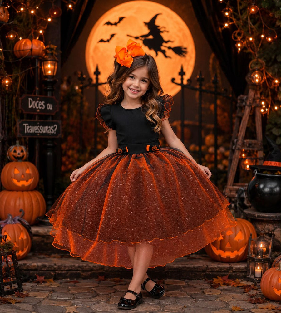 Fantasia/ Vestido Mini Miss Abóbora Encantada -  Halloween
