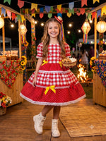 Vestido Junino Mimadine Luxo Beatriz Vermelho