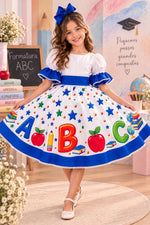 Vestido Marie Doce Formatura ABC Aquarela Azul Royal