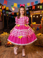 Vestido Junino Mimadine Luxo Beatriz Pink