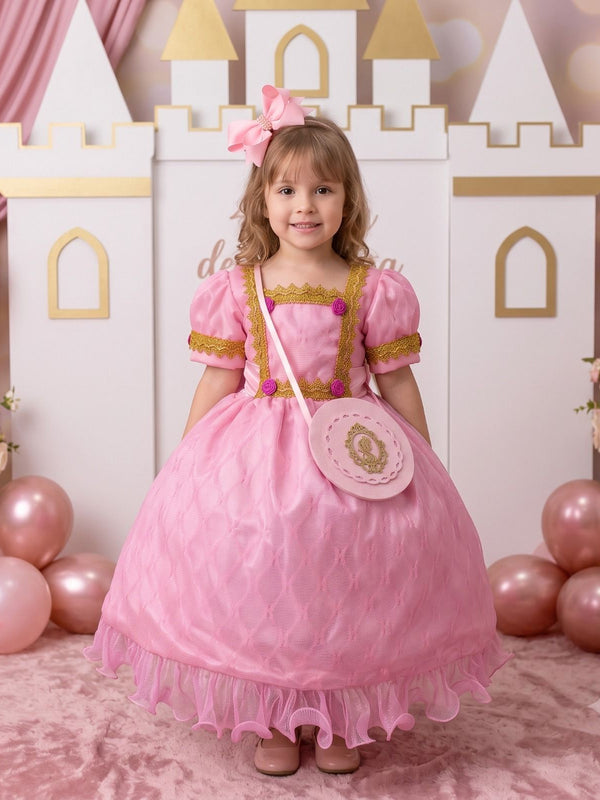 Fantasia Princesa Belli Doce Realeza Princesa Rosa