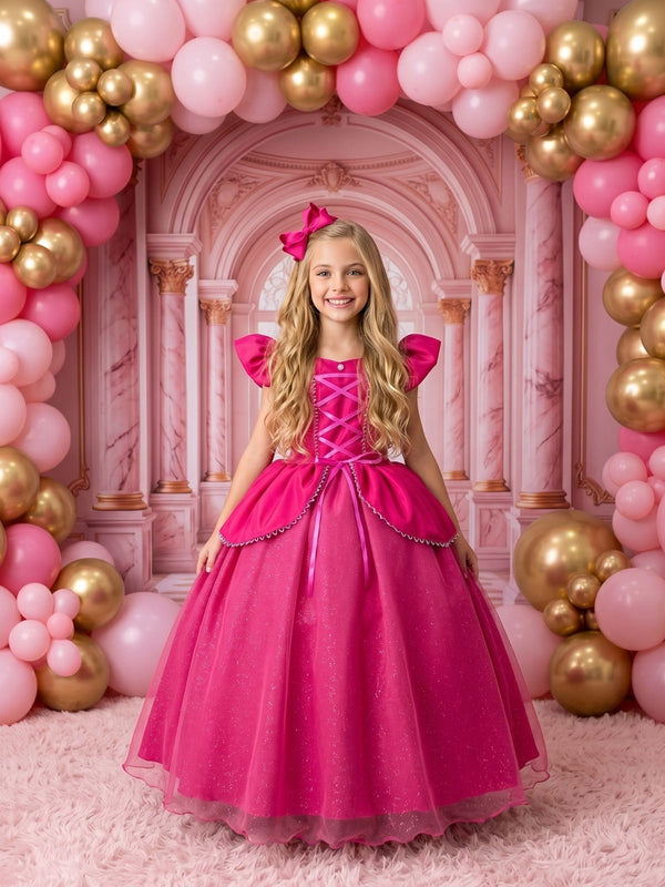 Fantasia/ Vestido Mini Miss Longo Princesa Pink
