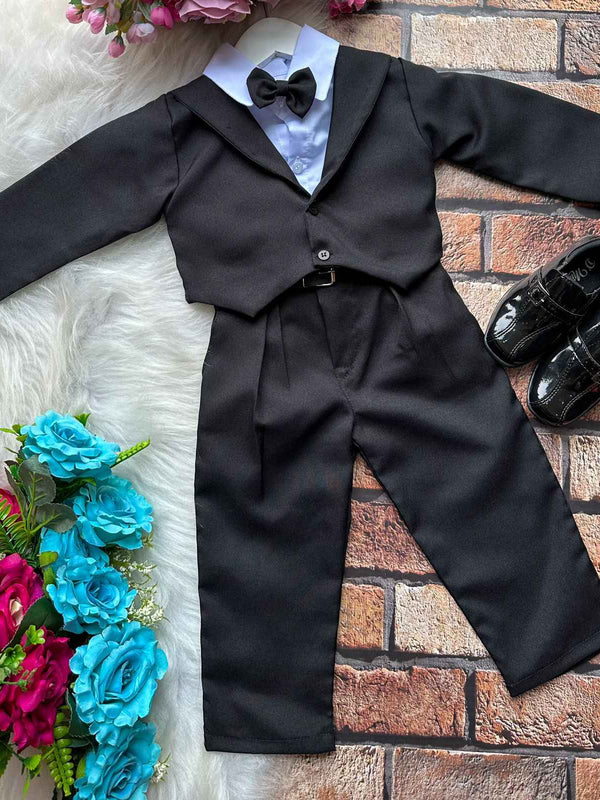 Conjunto Social Miss Cherry Meninos Terno Hugo Preto