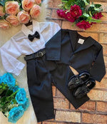 Conjunto Social Miss Cherry Meninos Terno Hugo Preto