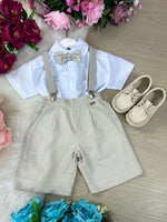 Conjunto Meninos Kanga Social Suspensorio Marcos Marrom Shorts
