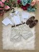 Conjunto Miss Cherry Meninos Social Shorts Ravi Cinza Claro