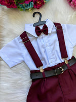 Conjunto Miss Cherry Meninos Social Shorts Ravi Marsala
