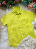 Conjunto Meninos Lucas Banana Club Shorts Camisa Verde Lima