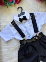 Conjunto Miss Cherry Meninos Social Shorts Ravi Preto