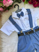 Conjunto Miss Cherry Meninos Social Shorts Ravi Azul