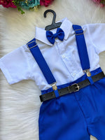 Conjunto Miss Cherry Meninos Social Shorts Ravi Azul Royal