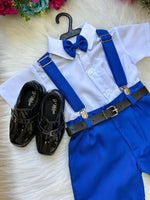 Conjunto Miss Cherry Meninos Social Shorts Ravi Azul Royal