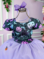 Vestido Fantasia Tematicos Kids Halloween Saia Lilas